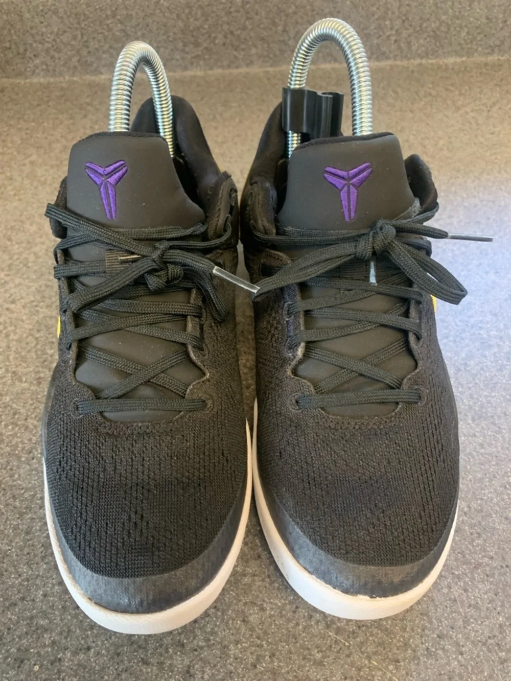 Nike Kobe 8 Protro Lakers Away Boys 4.5 Black Gold Basketball Sneakers EUC
